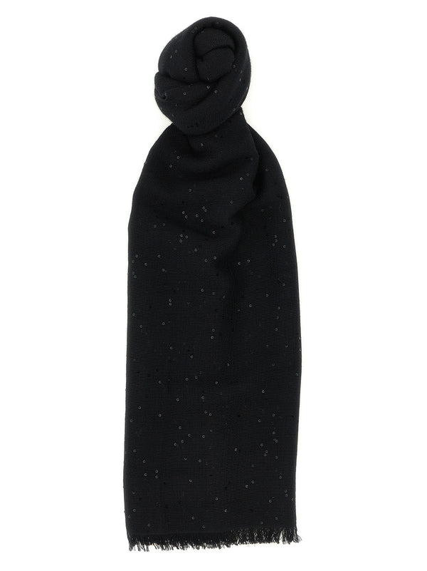 Brunello Cucinelli 70% cashmere scarf in black
