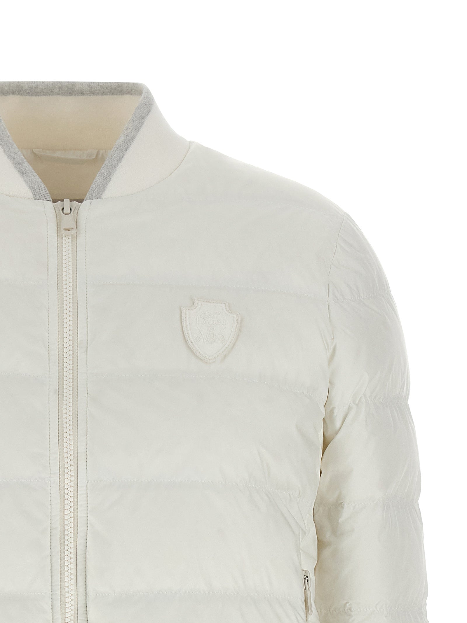 Brunello Cucinelli 100% Polyester down jacket in white — view 3