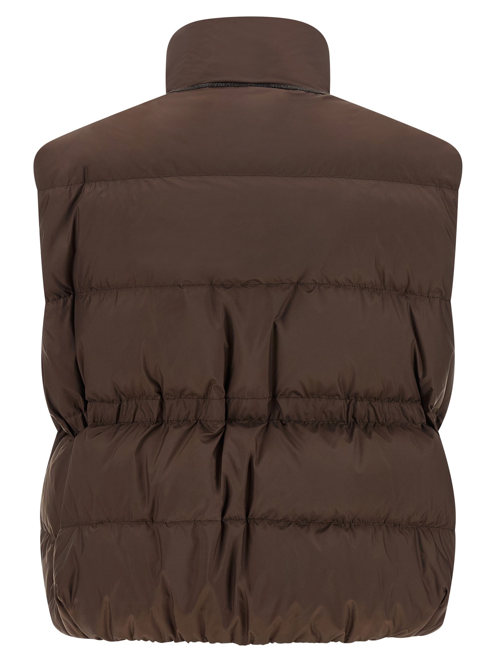 Brunello Cucinelli 100% polyester vest in brown — view 2