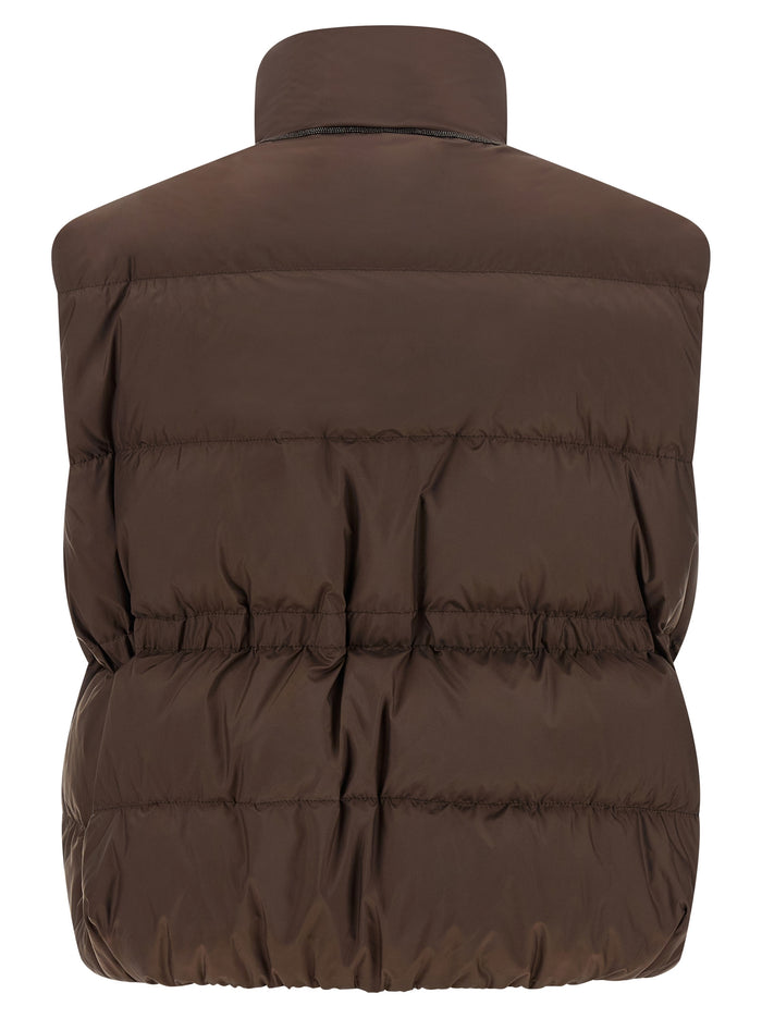 Brunello Cucinelli 100% polyester vest in brown — view 2