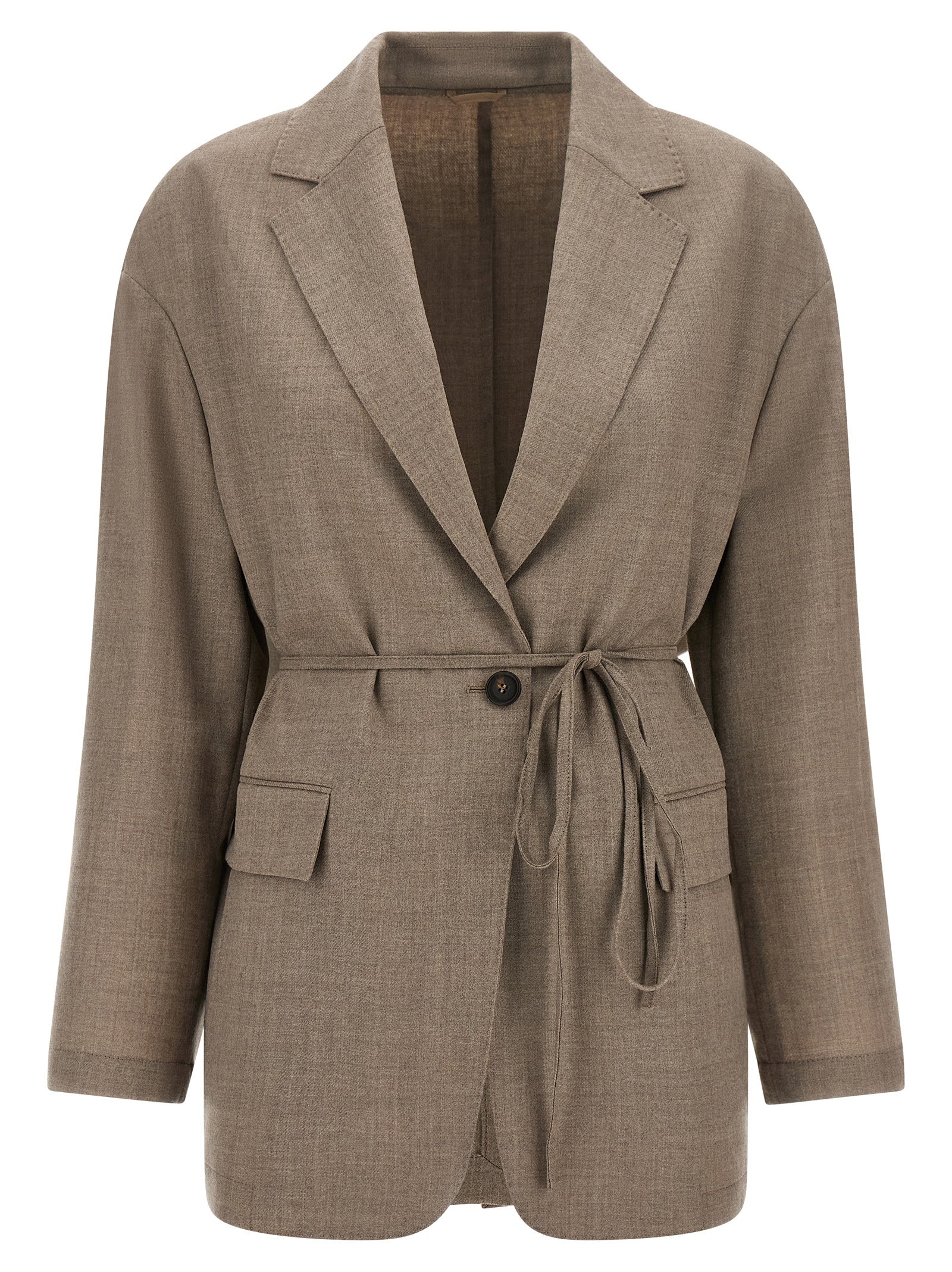 Brunello Cucinelli 100% virgin wool blazer in beige