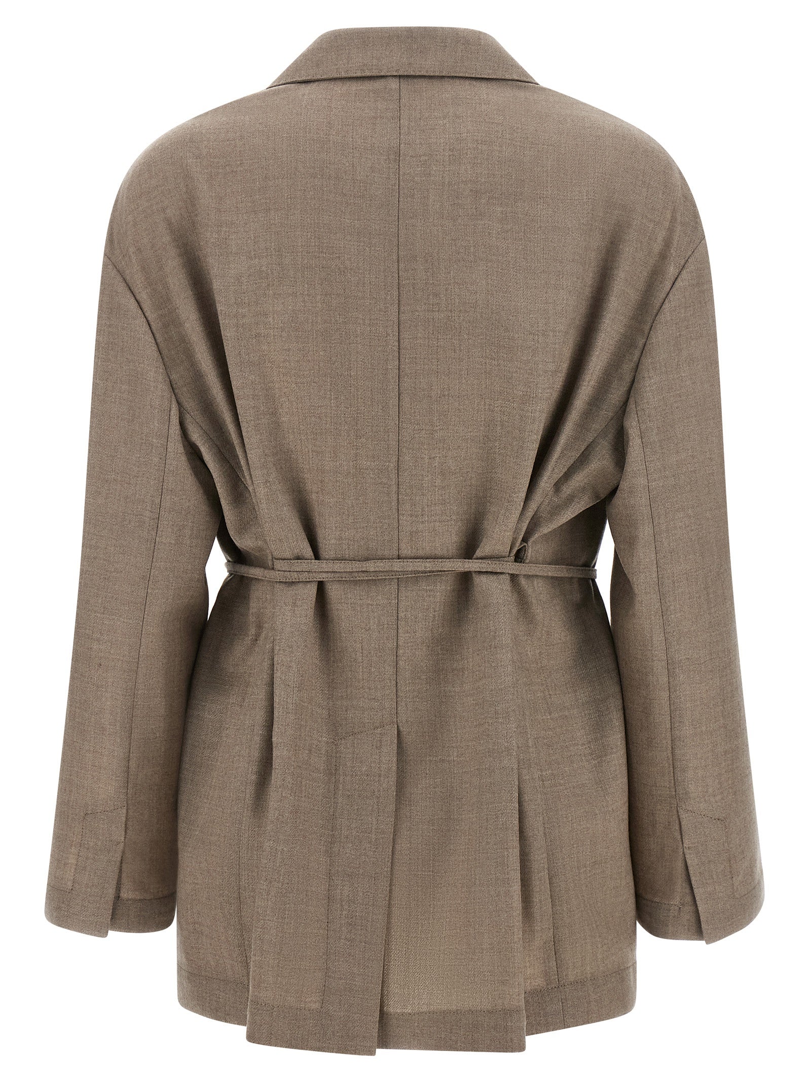 Brunello Cucinelli 100% virgin wool blazer in beige — view 2