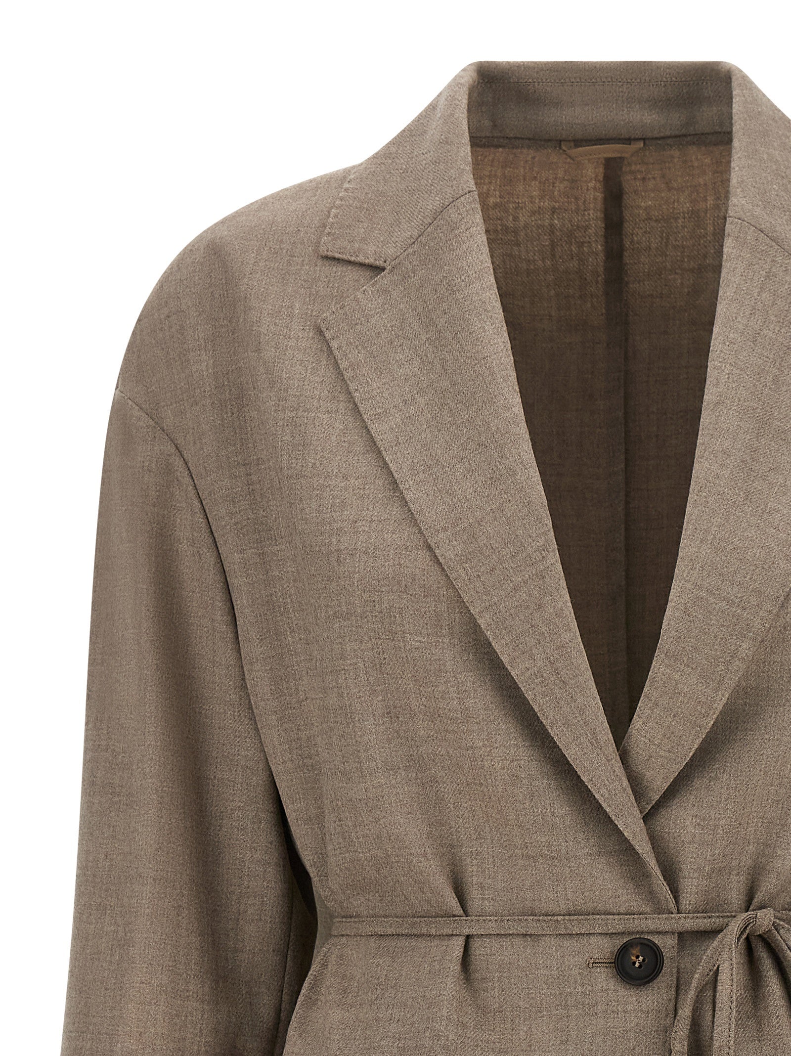 Brunello Cucinelli 100% virgin wool blazer in beige — view 3