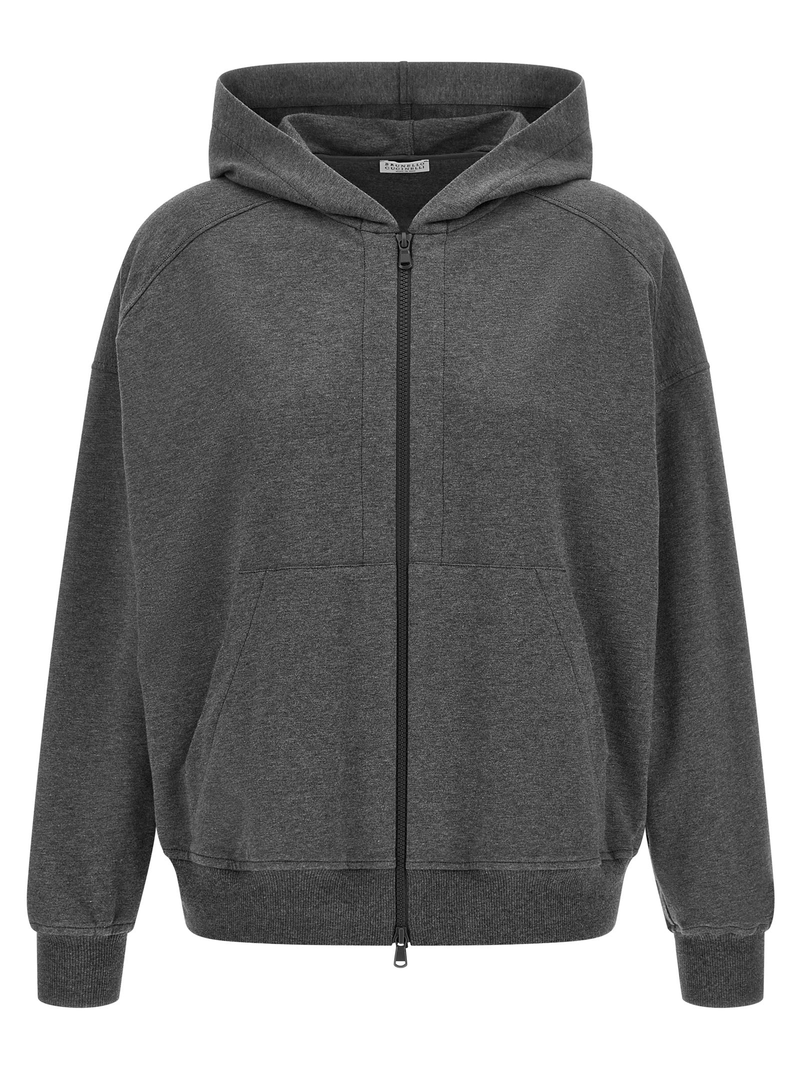 Brunello Cucinelli 98% cotton hoodie in gray