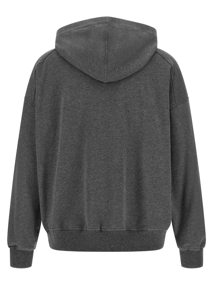 Brunello Cucinelli 98% cotton hoodie in gray — view 2