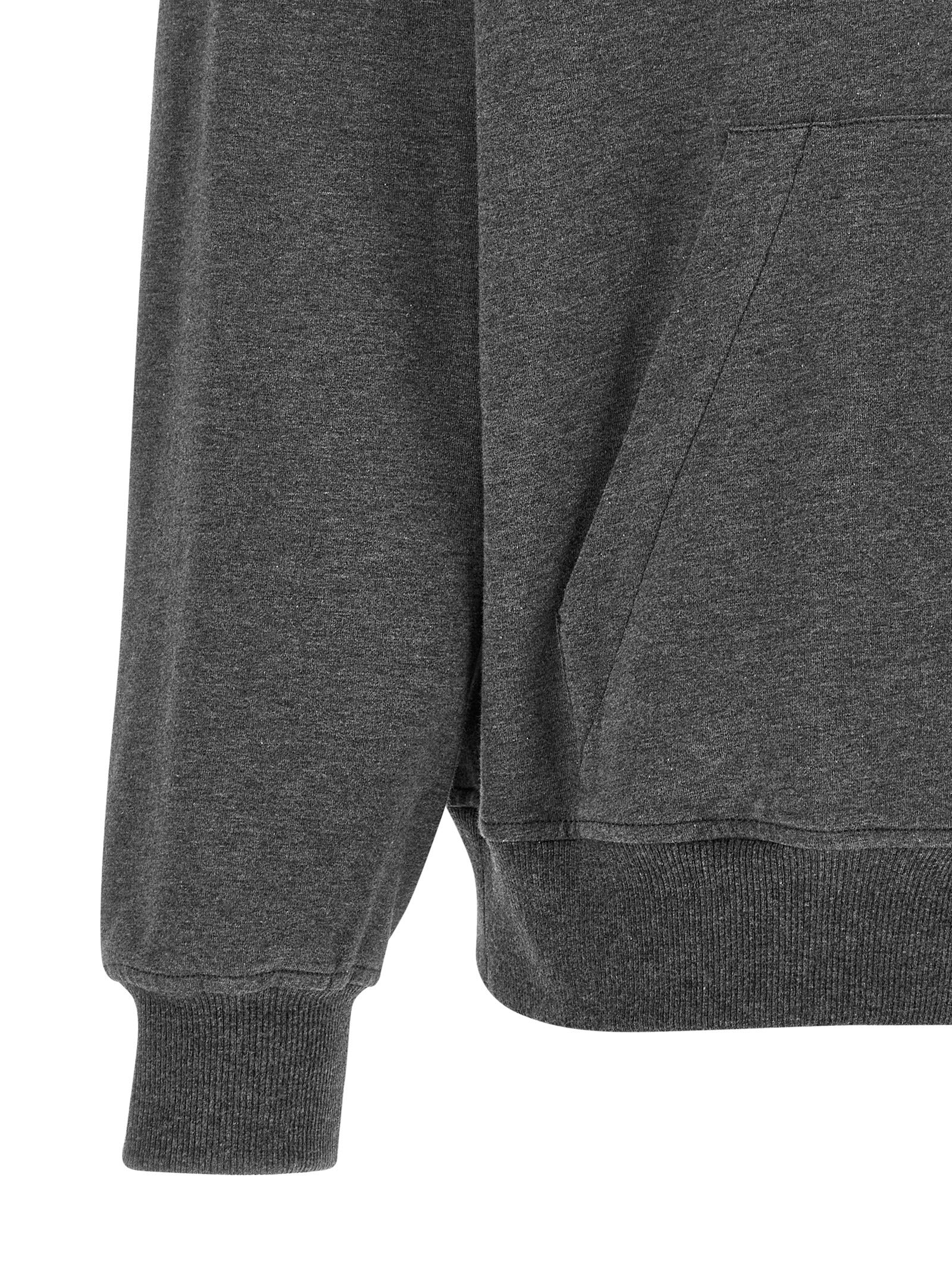 Brunello Cucinelli 98% cotton hoodie in gray — view 4