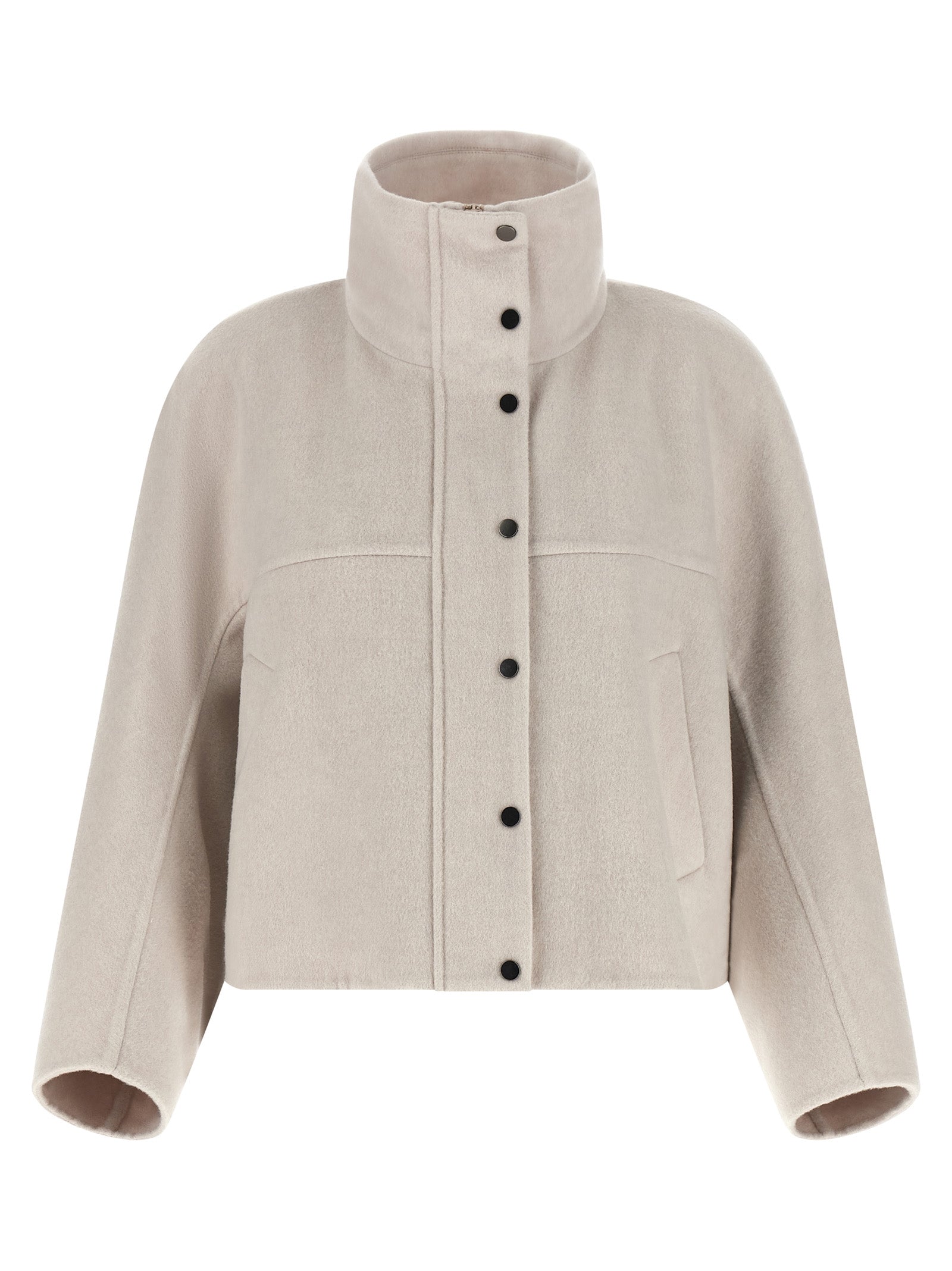 Brunello Cucinelli 90% Virgin Wool coat in gray — view 2