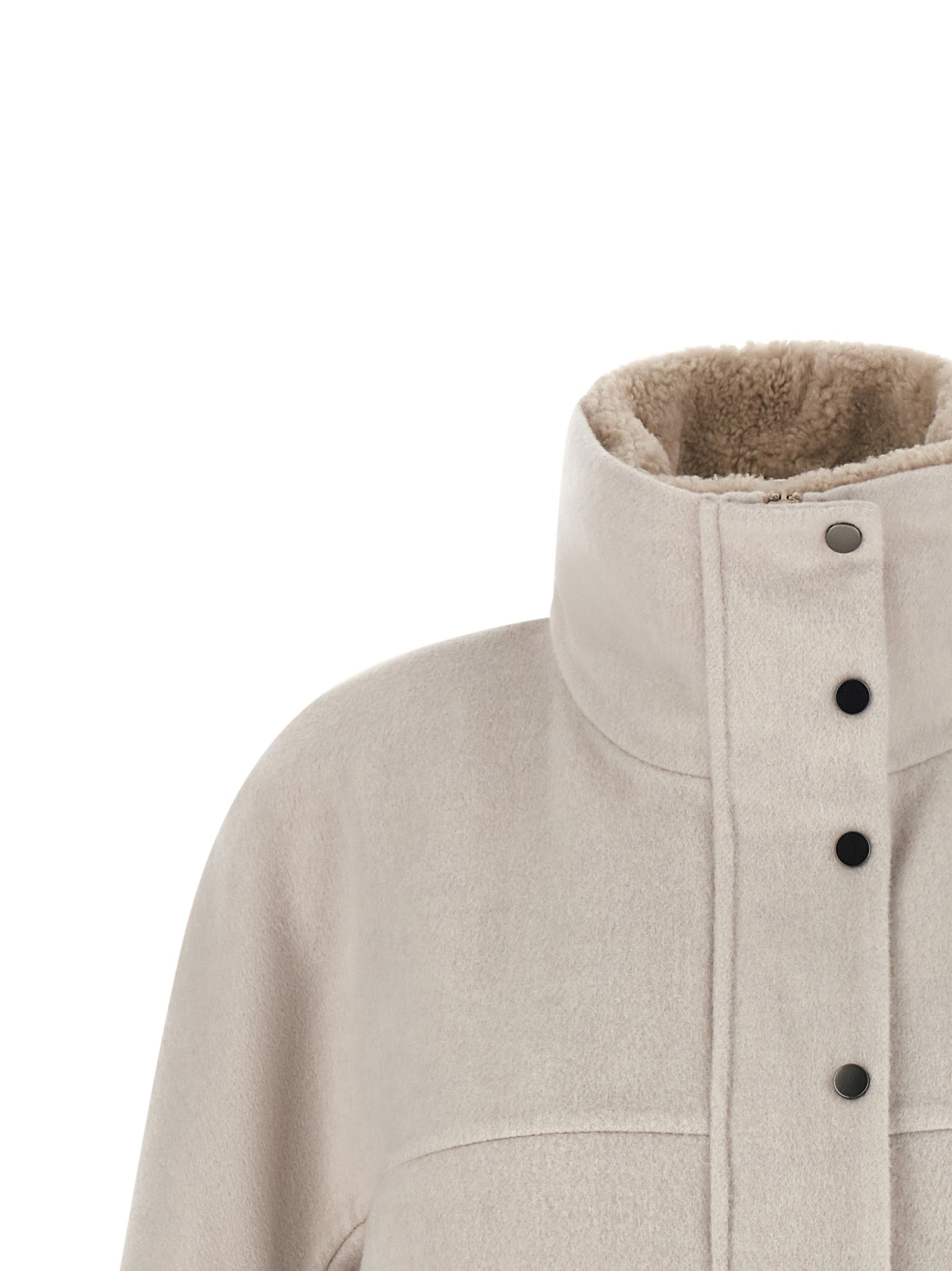 Brunello Cucinelli 90% Virgin Wool coat in gray — view 4