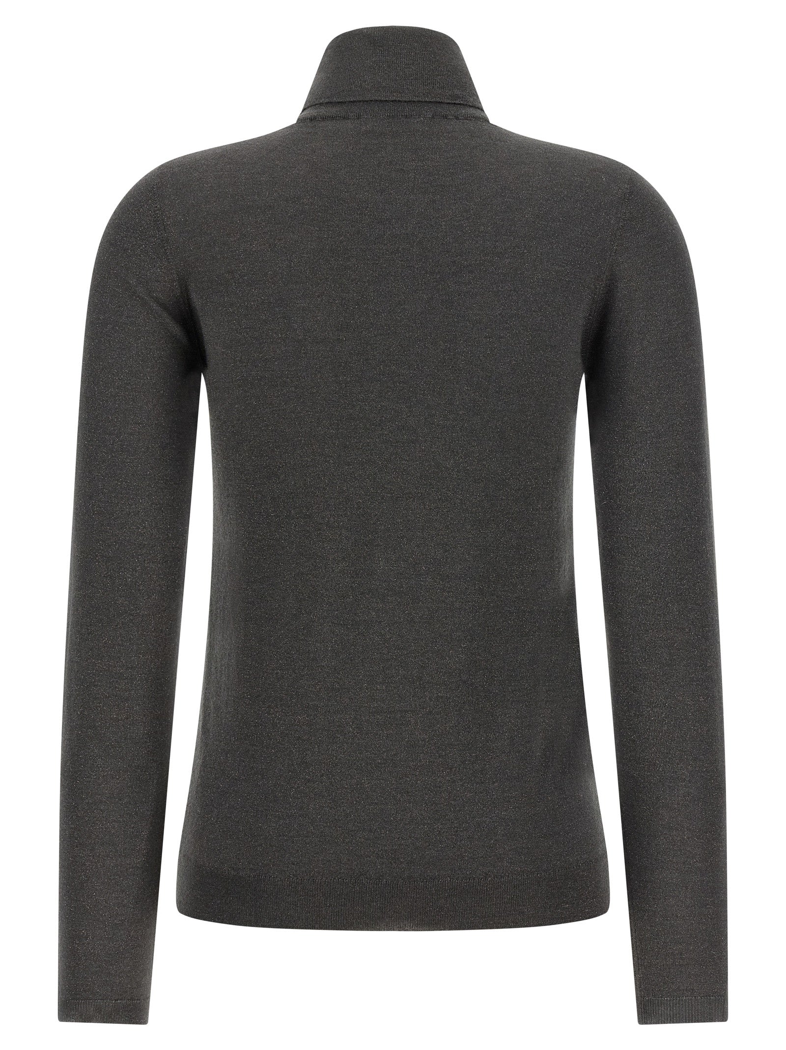 Brunello Cucinelli 51% Cashmere turtleneck sweater in gray — view 2