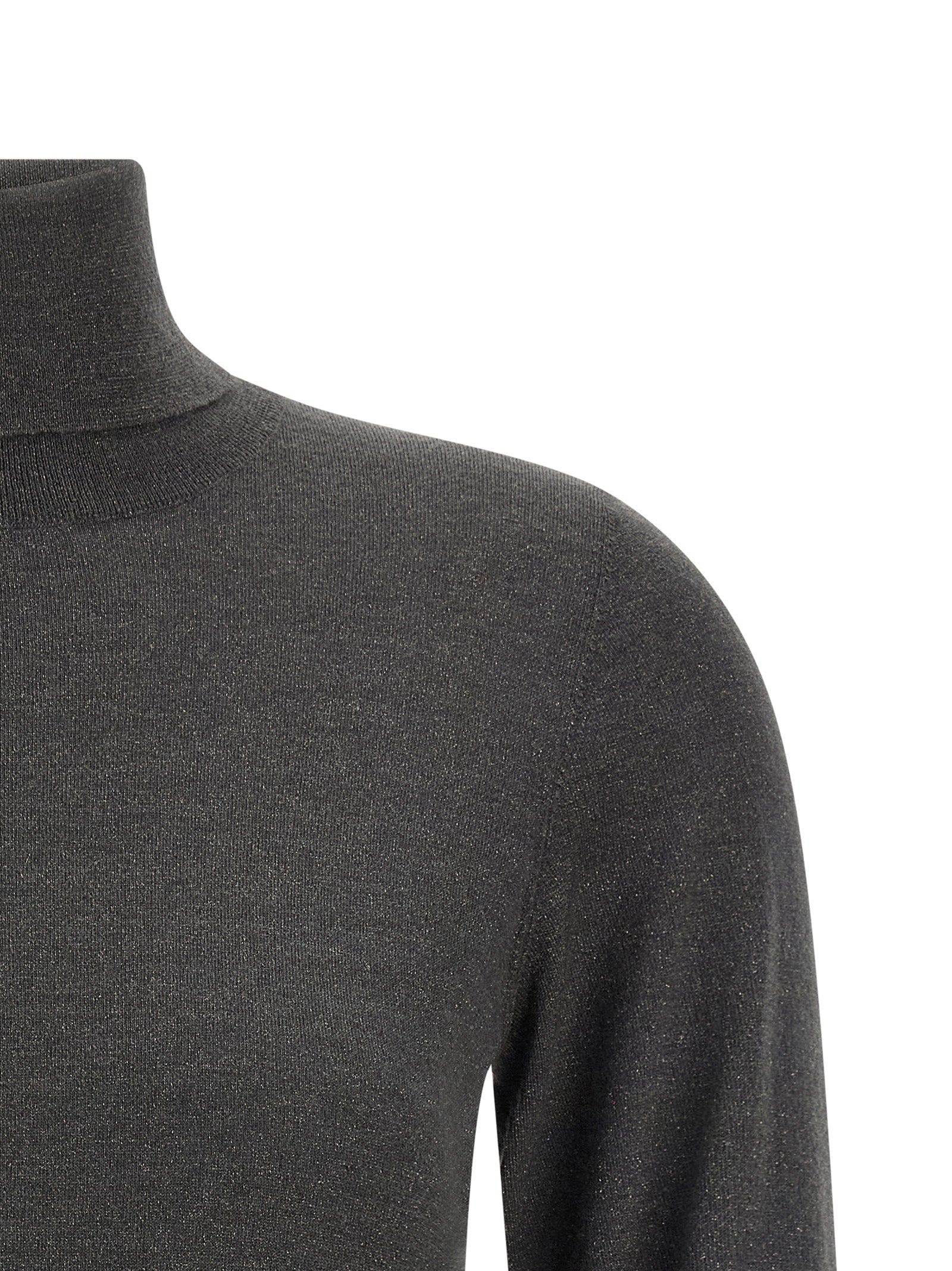 Brunello Cucinelli 51% Cashmere turtleneck sweater in gray — view 3