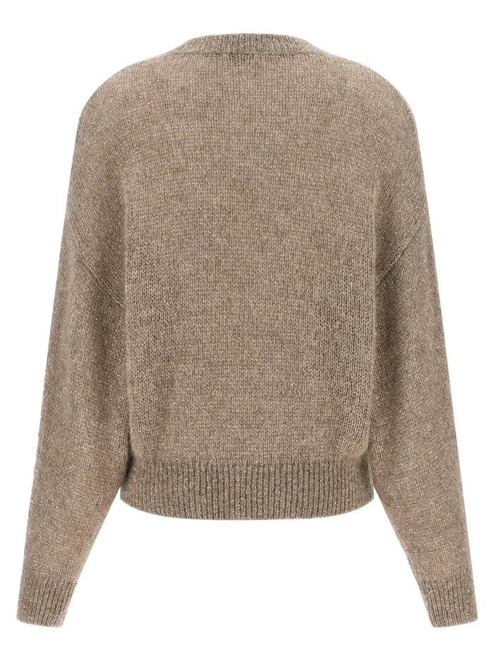 Brunello Cucinelli 44% polyamide sweater in beige — view 2