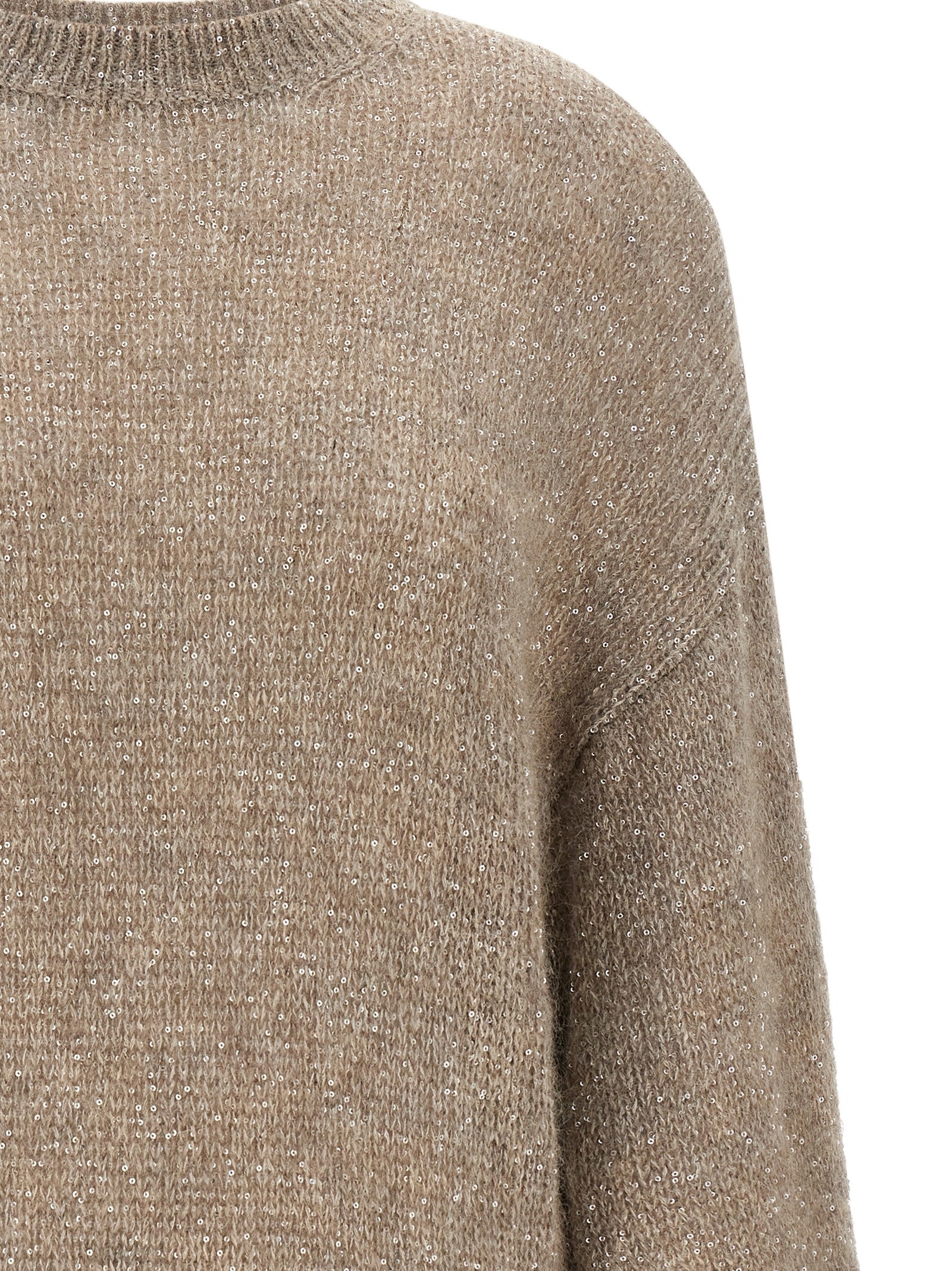 Brunello Cucinelli 44% polyamide sweater in beige — view 3