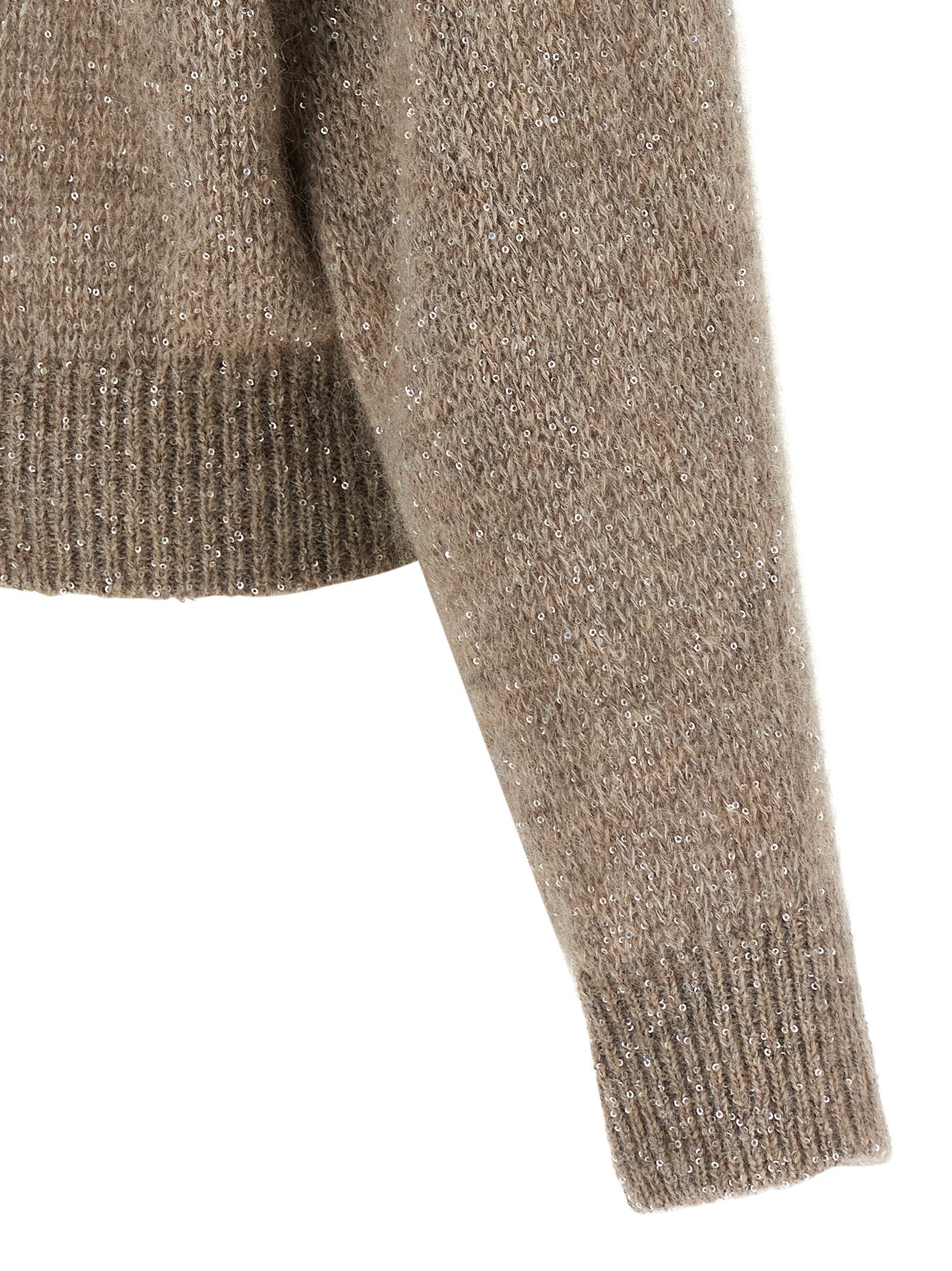 Brunello Cucinelli 44% polyamide sweater in beige — view 4
