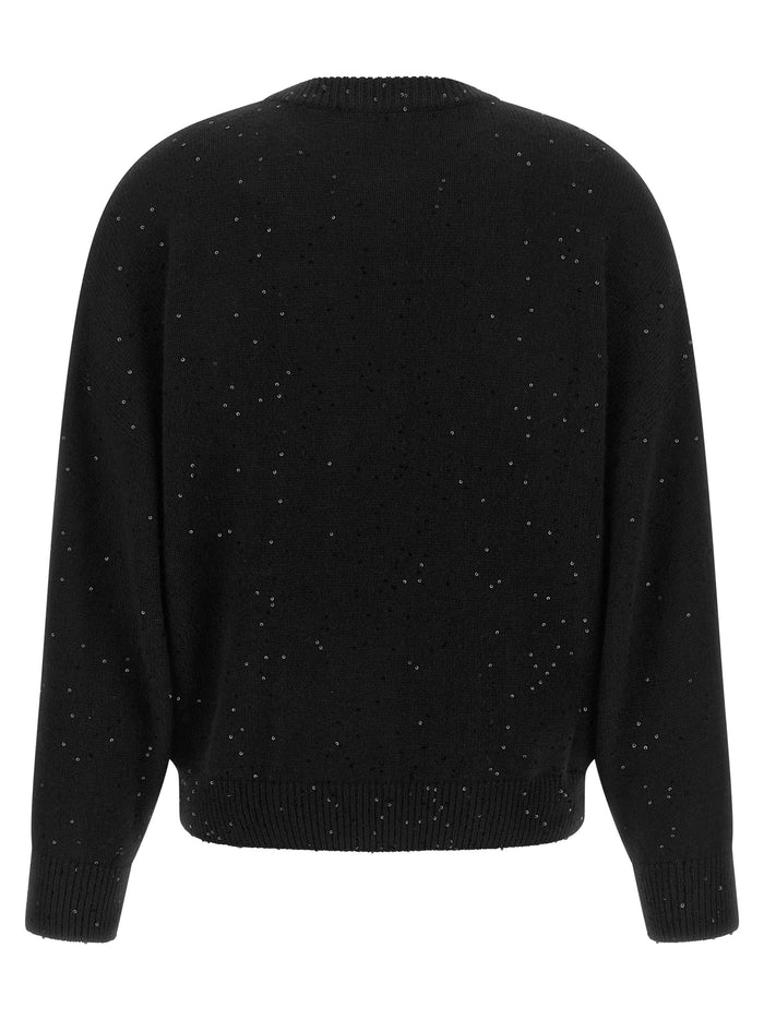 Brunello Cucinelli 80% Cashmere sweater in black — view 2