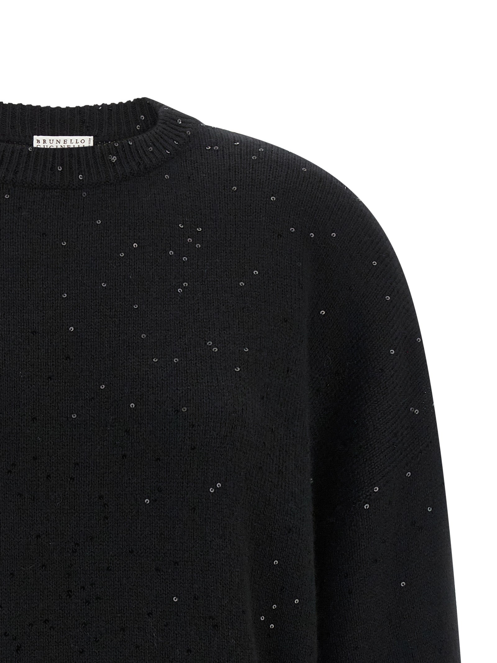 Brunello Cucinelli 80% Cashmere sweater in black — view 3