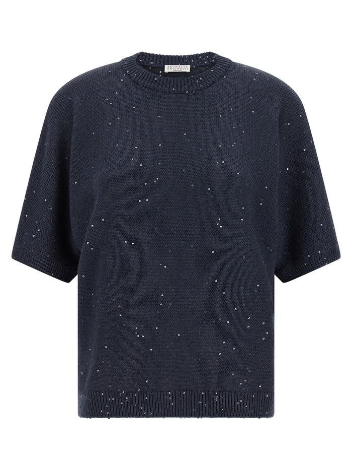Brunello Cucinelli 80% cashmere sweater in blue