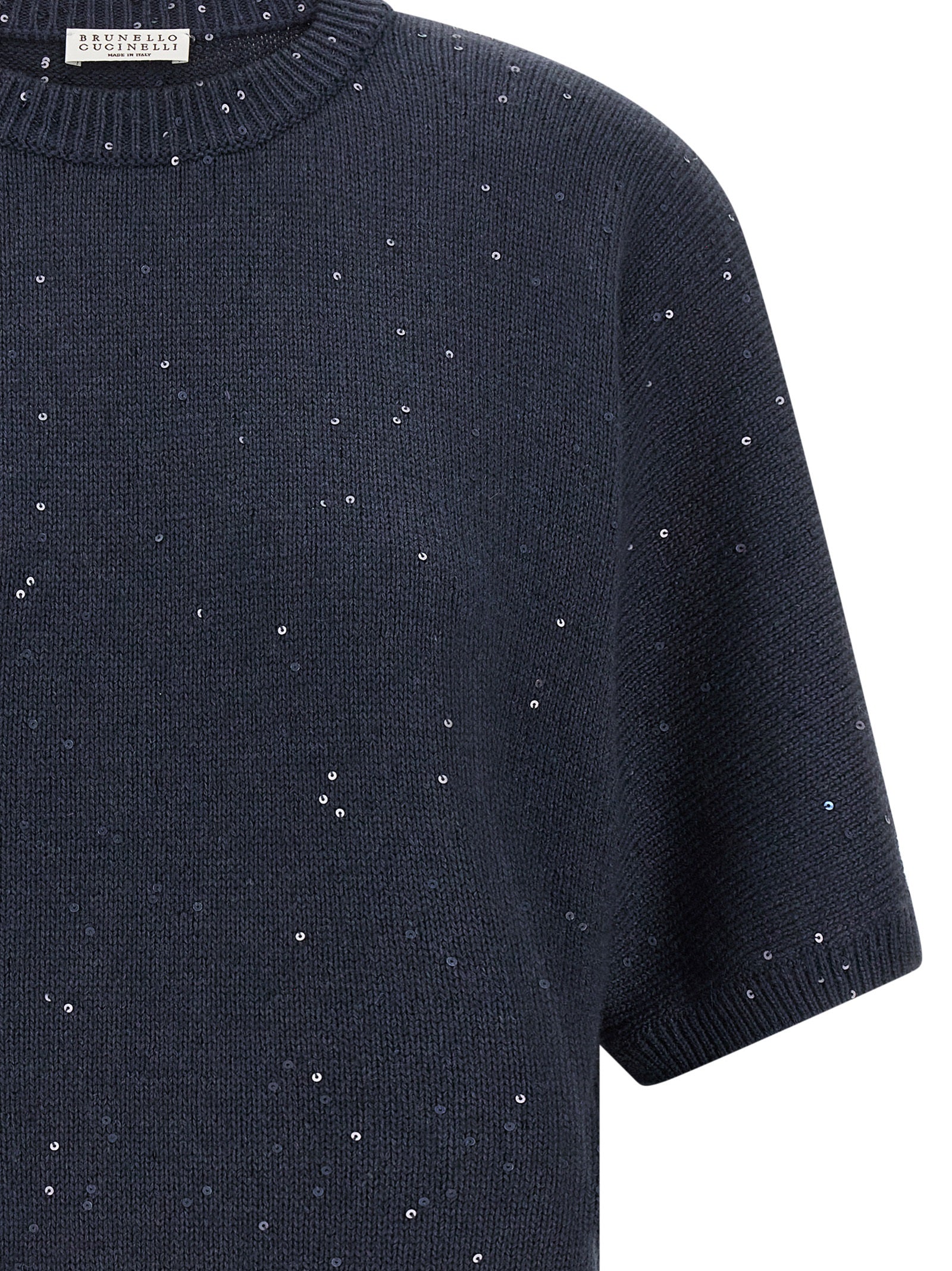 Brunello Cucinelli 80% cashmere sweater in blue — view 3