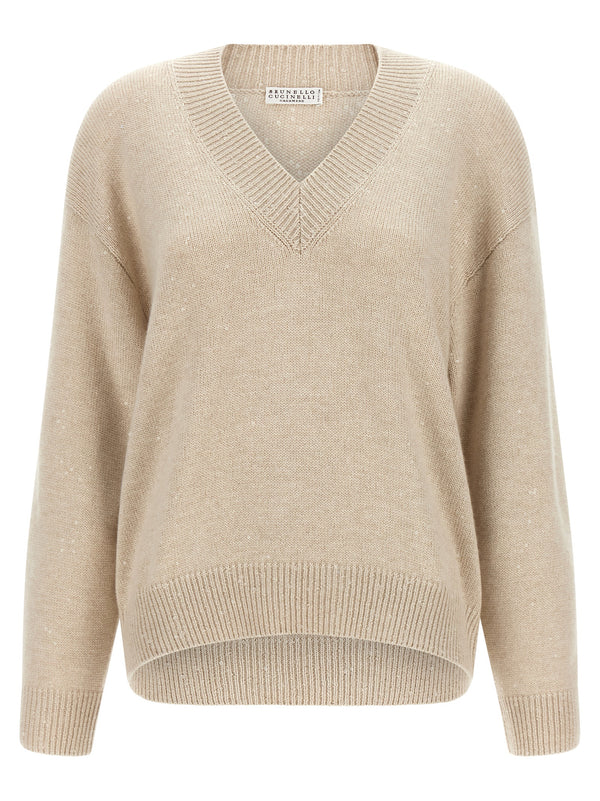 Brunello Cucinelli 80% cashmere sweater in beige