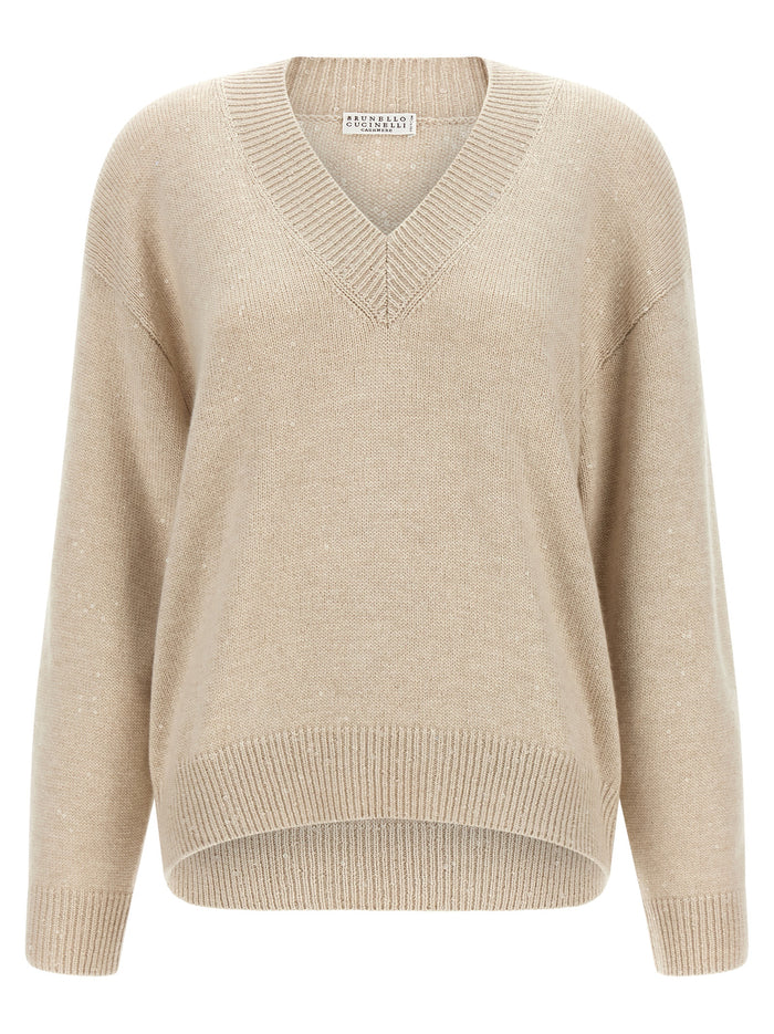 Brunello Cucinelli 80% cashmere sweater in beige