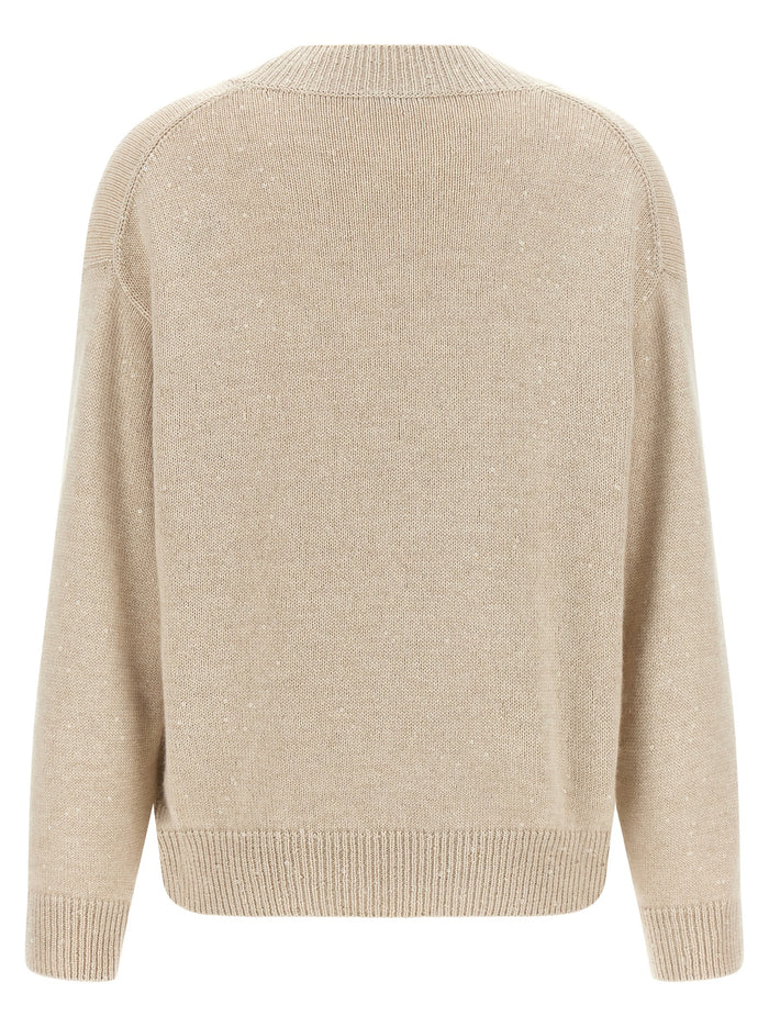 Brunello Cucinelli 80% cashmere sweater in beige — view 2