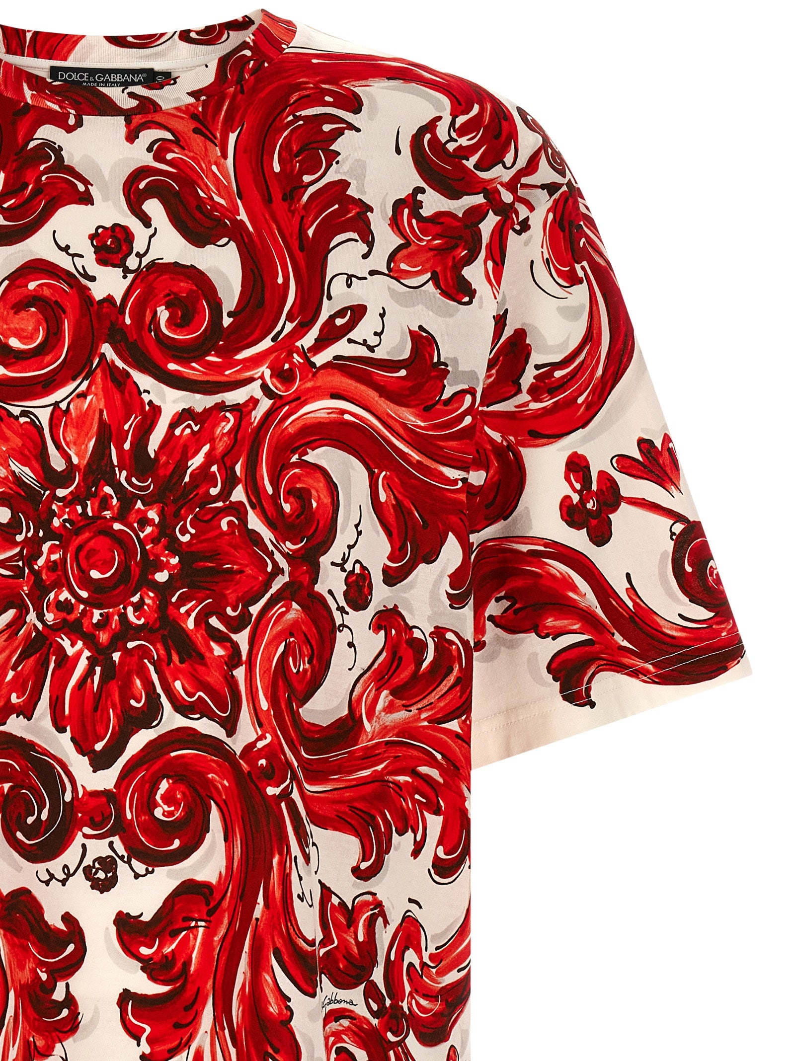 Dolce & Gabbana 100% cotton t-shirt in red — view 3