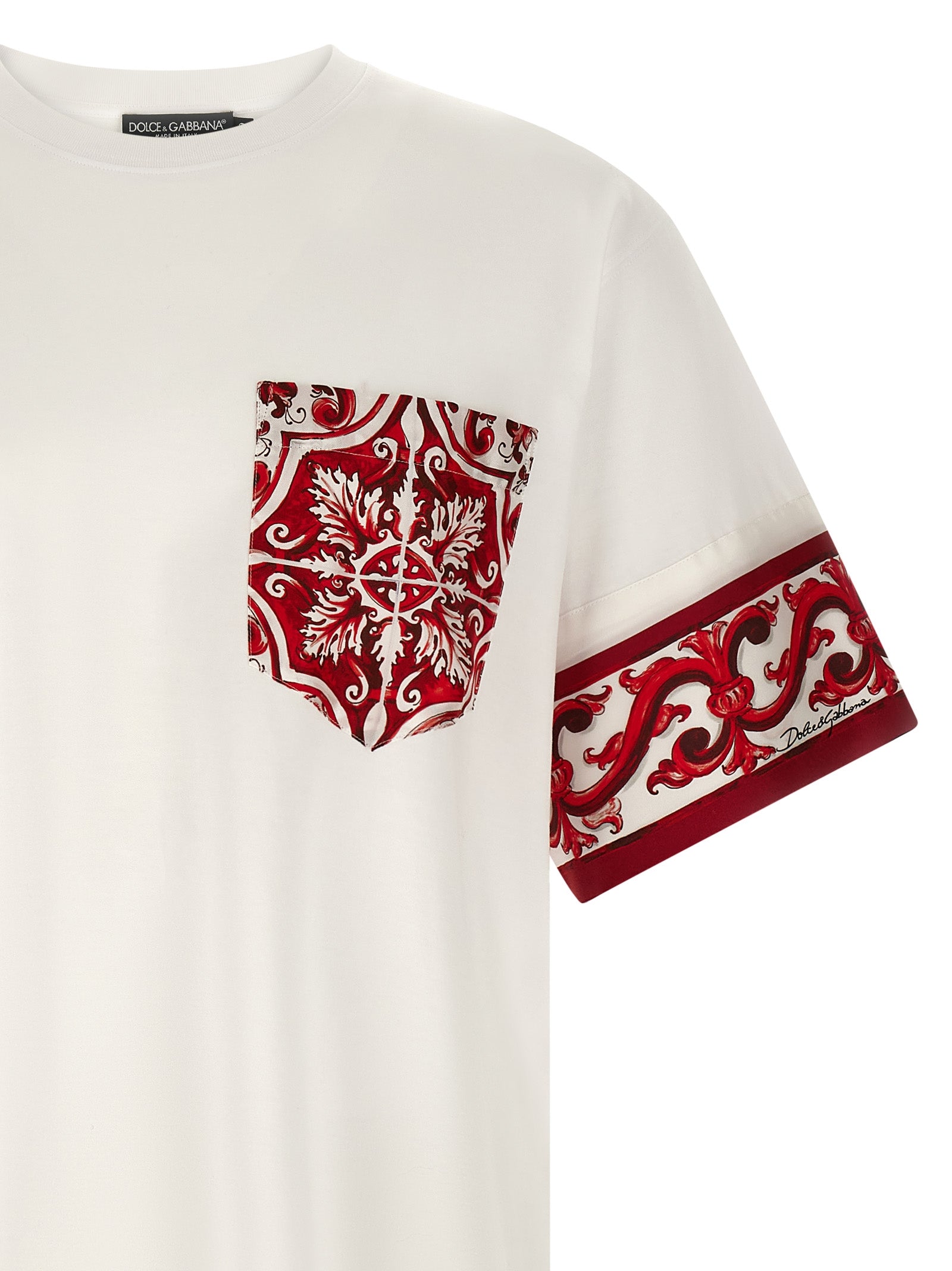 Dolce & Gabbana 83% cotton t-shirt in white — view 3