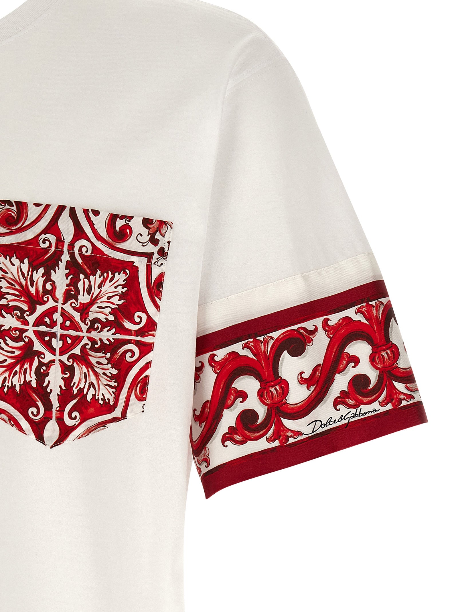 Dolce & Gabbana 83% cotton t-shirt in white — view 4