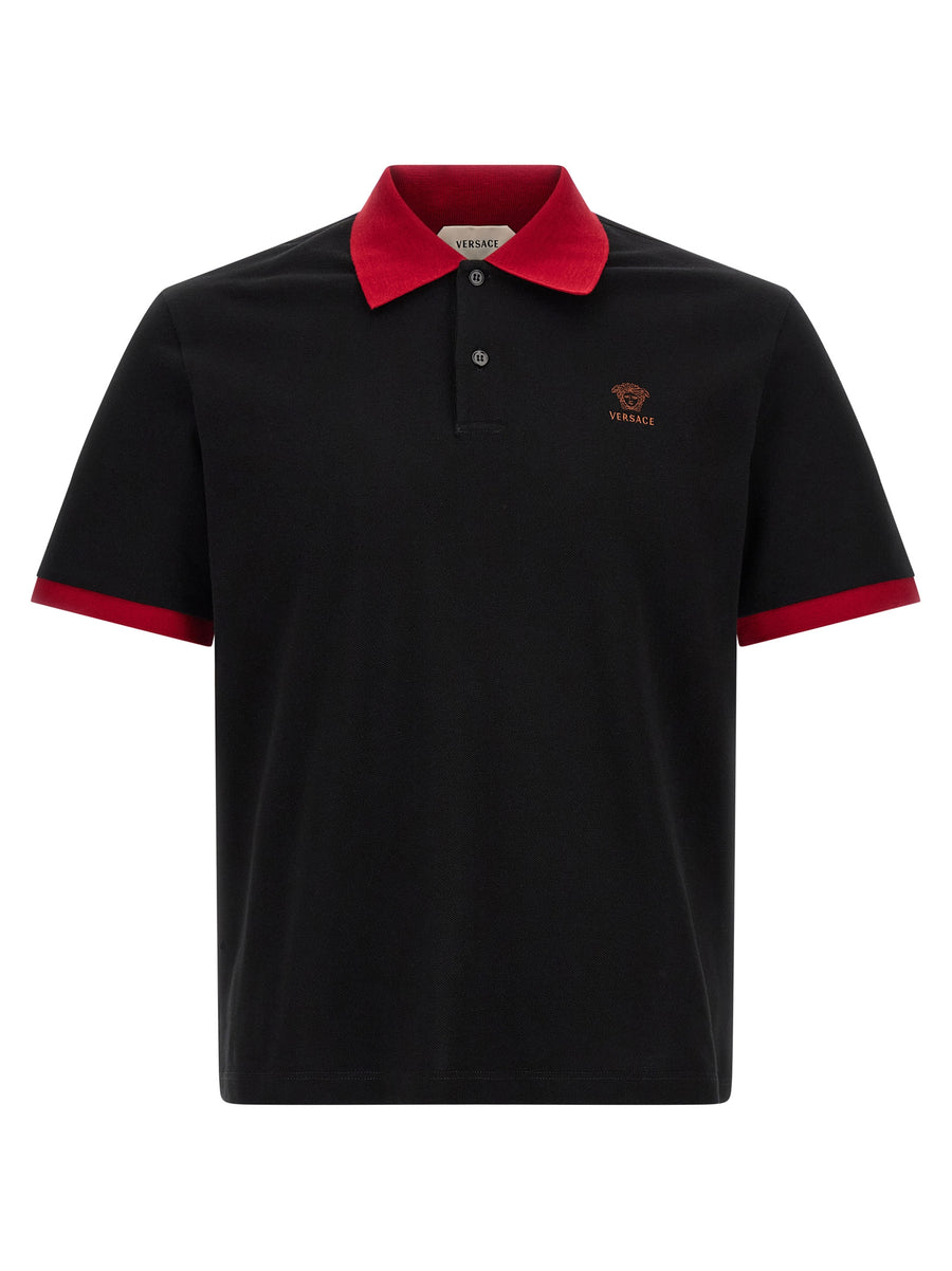 Versace 100% Cotton polo shirt in black