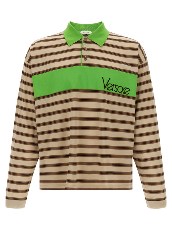Versace 100% cotton polo shirt in multicolor