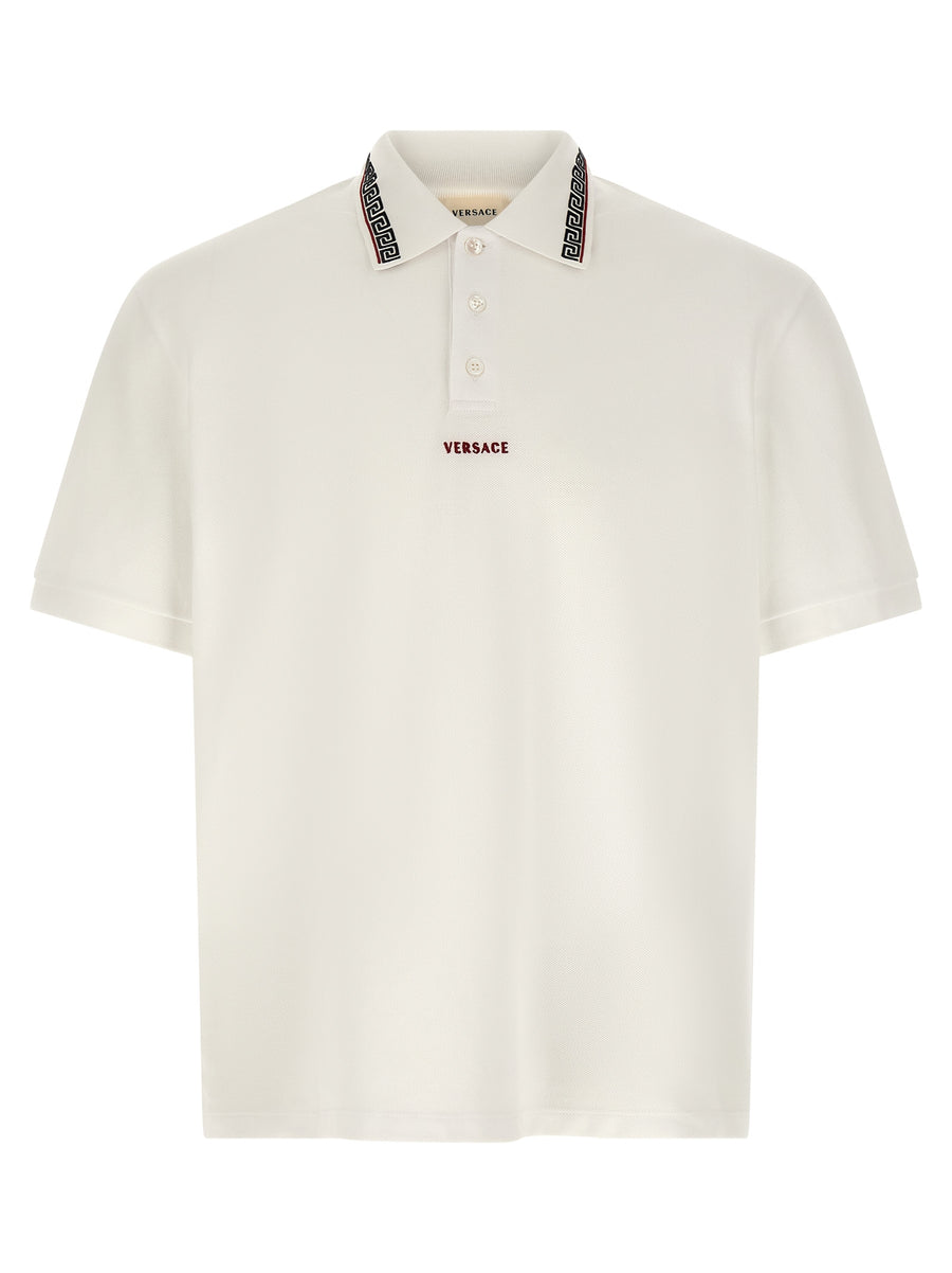 Versace 100% cotton polo shirt in white