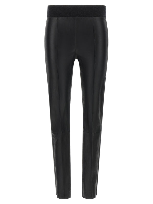 Brunello Cucinelli 100% Lamb Leather leggings in black