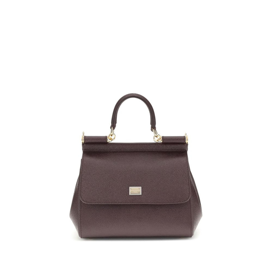 Dolce & Gabbana 100% Calf Leather Bos Taurus top handle bag in brown