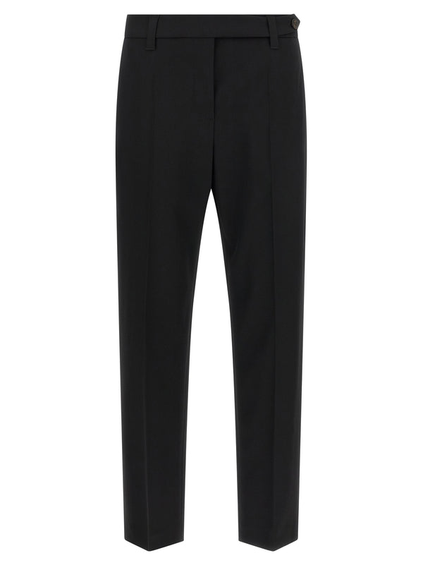 Brunello Cucinelli 98% virgin wool trousers in black
