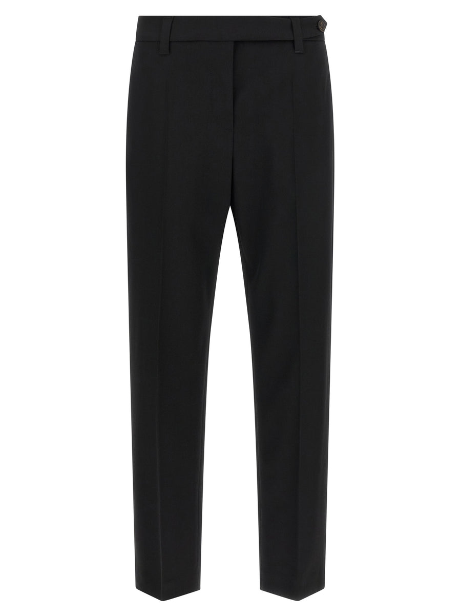 Brunello Cucinelli 98% virgin wool trousers in black
