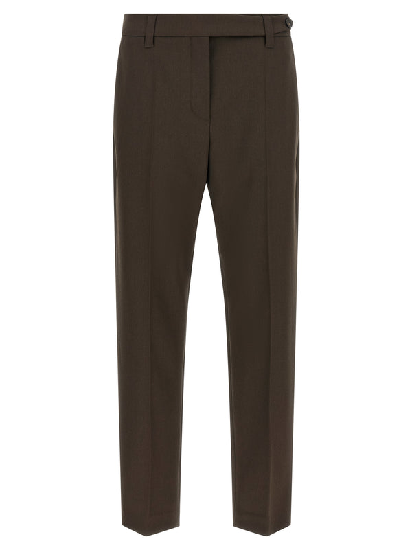 Brunello Cucinelli 98% virgin wool trousers in brown