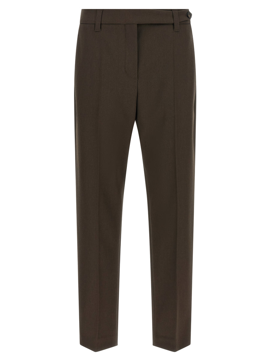 Brunello Cucinelli 98% virgin wool trousers in brown