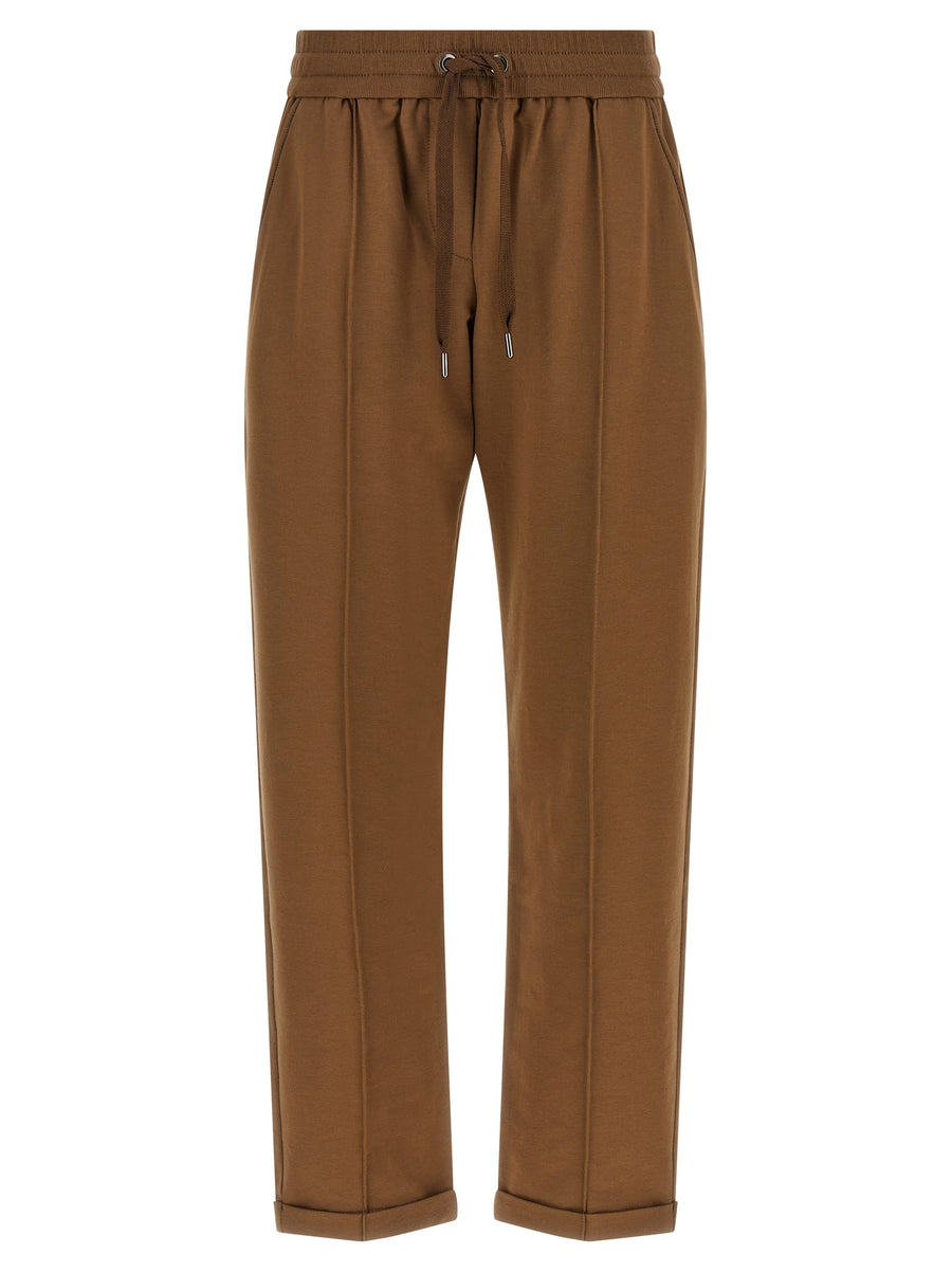 Brunello Cucinelli 98% cotton joggers in brown