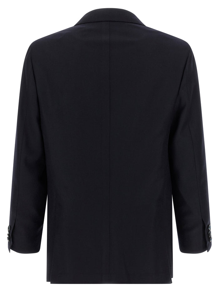 Kiton 95% Virgin Wool pant suit in navy — view 2