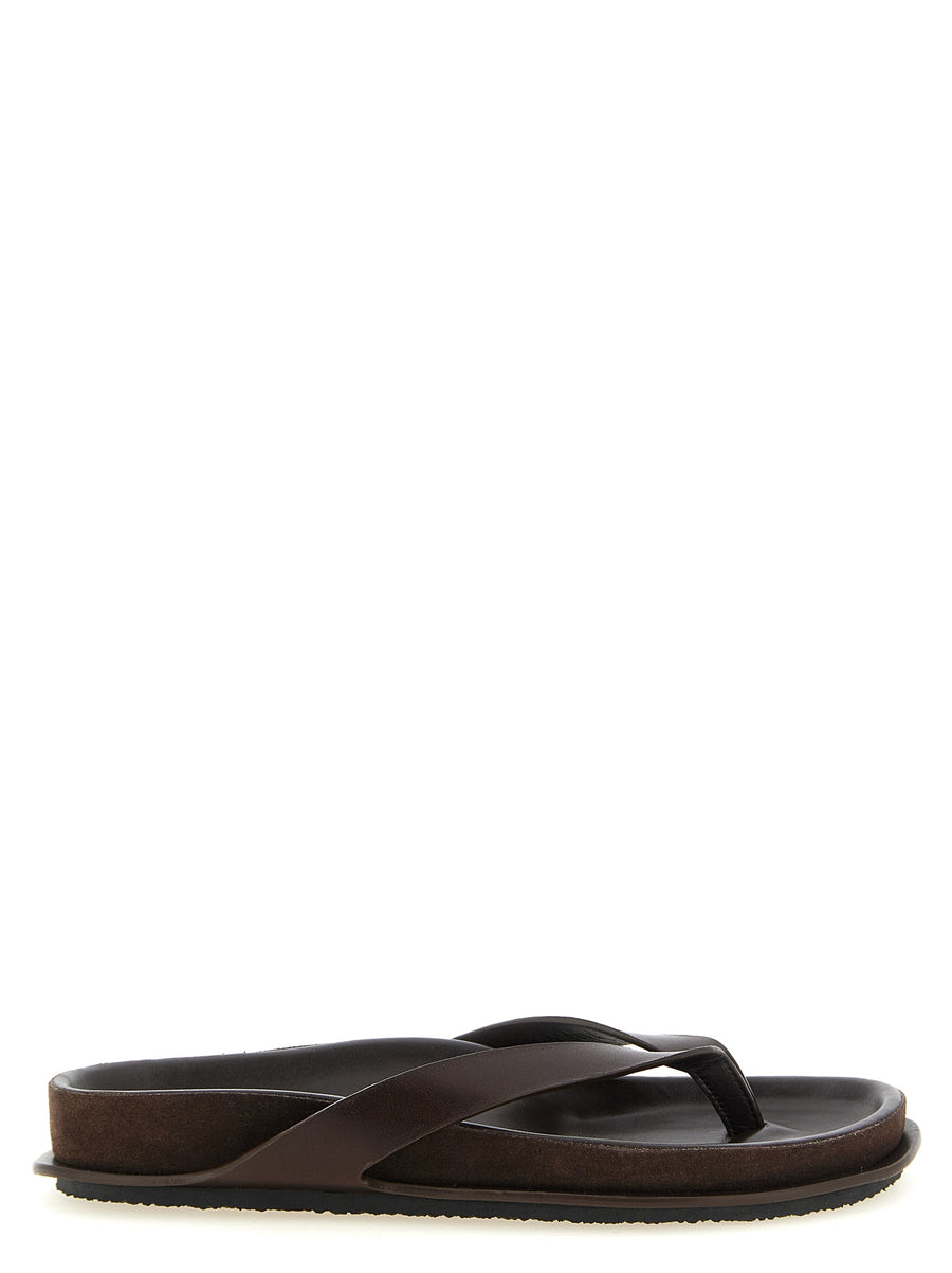Jacquemus 100% cow leather (Bos Taurus) thong sandal in brown