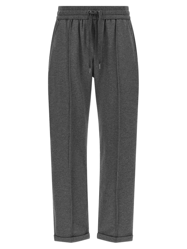 Brunello Cucinelli 98% cotton joggers in gray