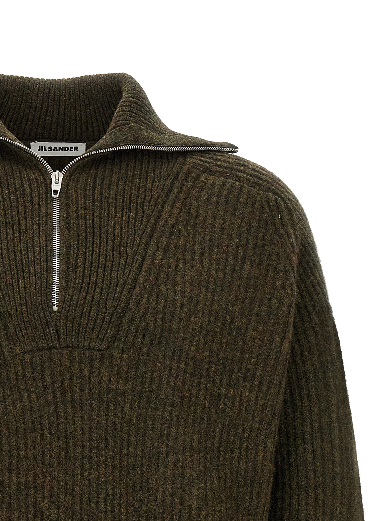 Jil Sander 100% Wool cardigan in green — view 3
