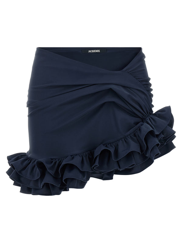 Jacquemus 78% polyamide skirt in navy