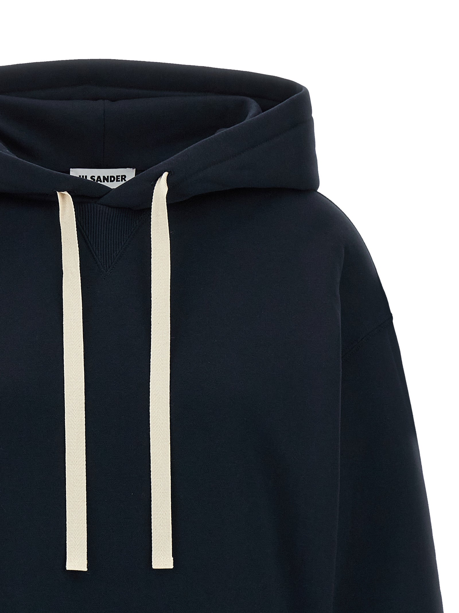 Jil Sander 100% Cotton hoodie in navy — view 3