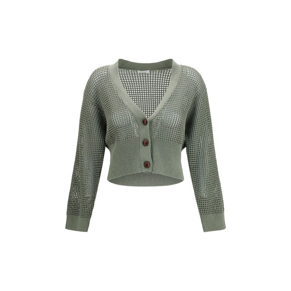 Brunello Cucinelli 96% Cotton cardigan in green