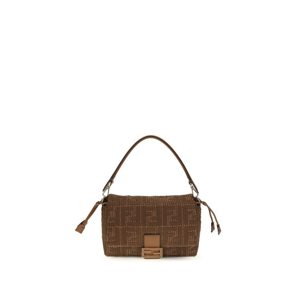 Fendi 70% Raffia shoulder bag in brown