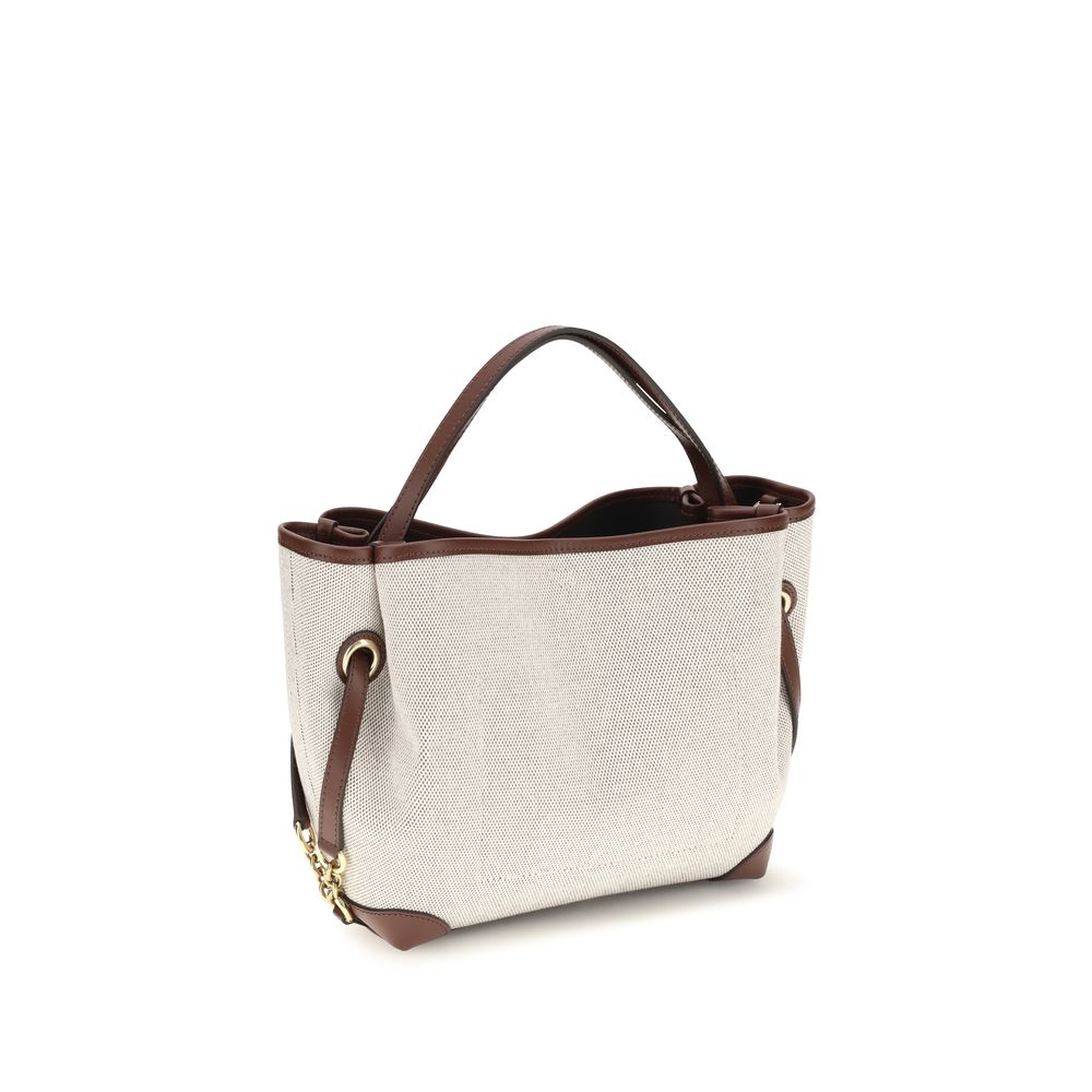 Beige Fabric Handbag Bag