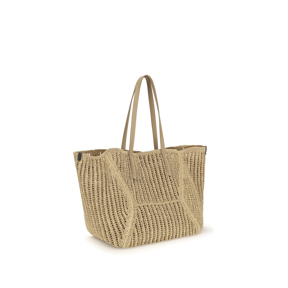 Beige Raffia Handbag Bag