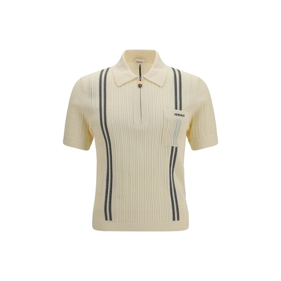 Versace 100% Cotton polo shirt in beige