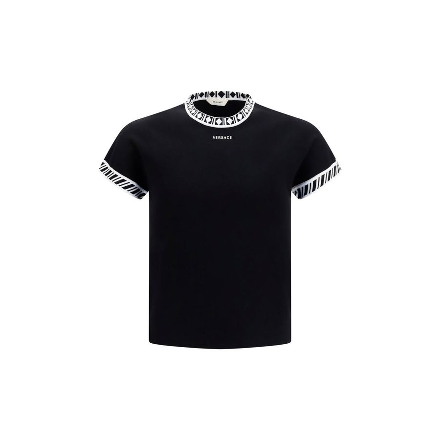 Versace 84% Cotton t-shirt in black