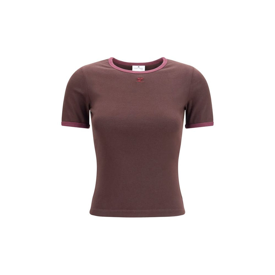 CourrèGes 100% Cotton t-shirt in brown